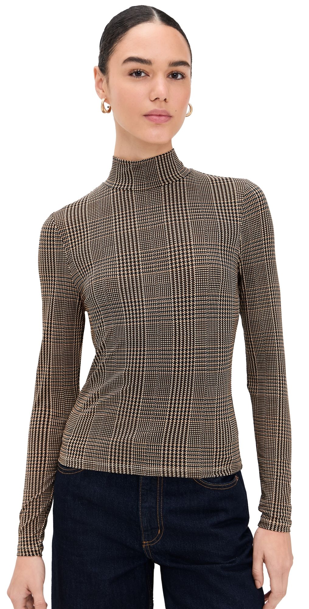 Veronica Beard Jean Nate Top Dark Acorn Multi XL