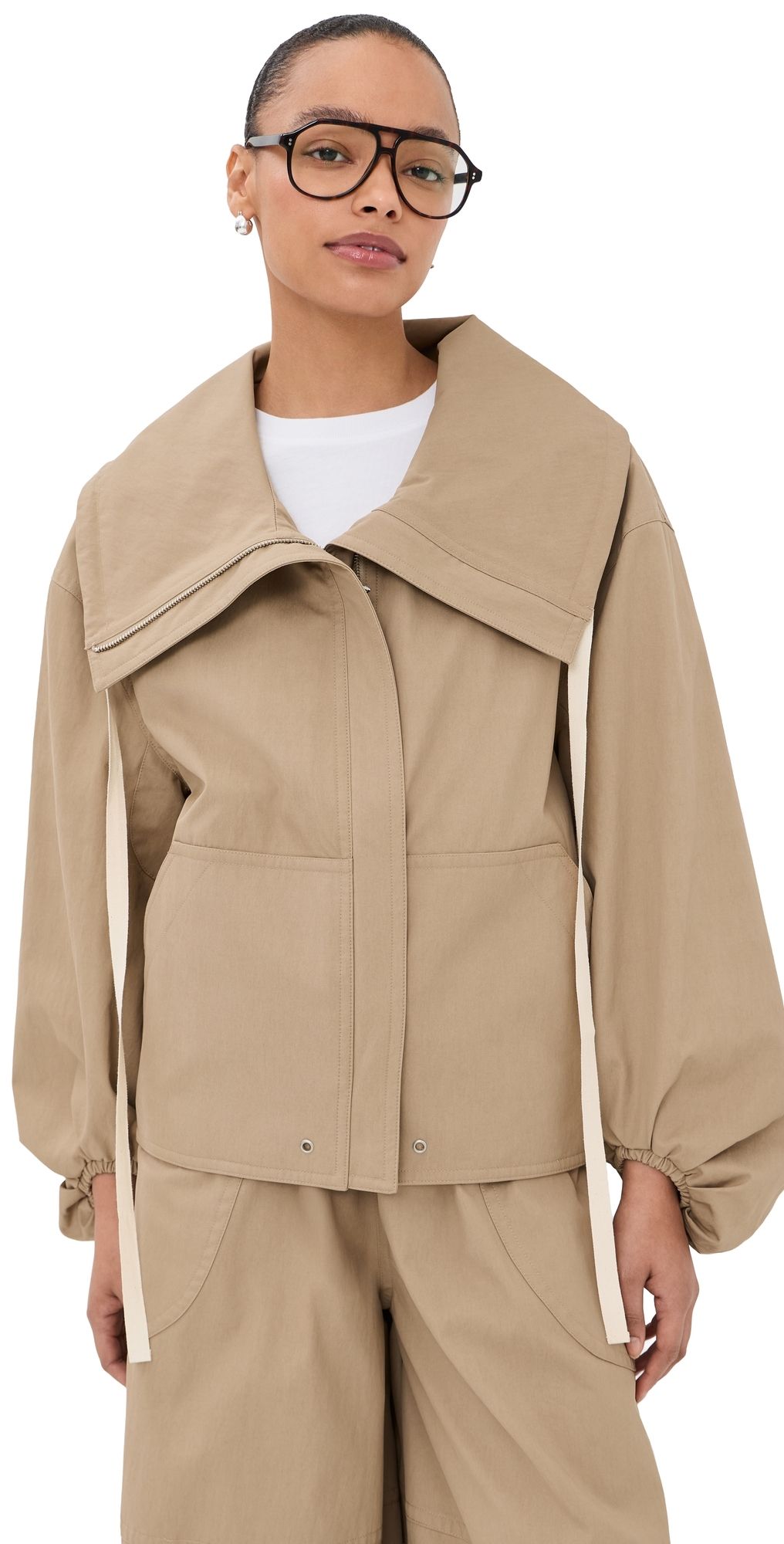 CO Rolled Collar Jacket Camel L