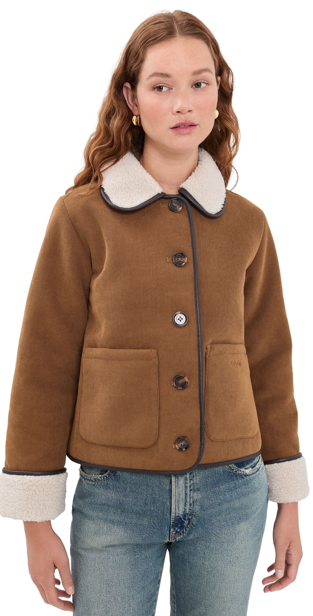 Barbour Barbour Penny Fleece Casual Jacket Tan/Ecru 6
