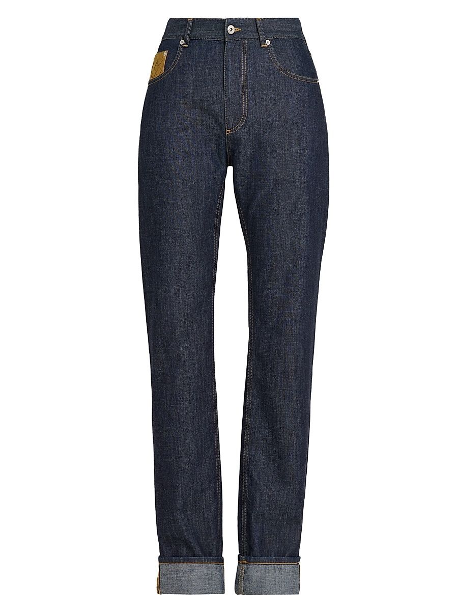 Women's Mid-Rise Straight-Leg Jeans - Indigo - Size 8