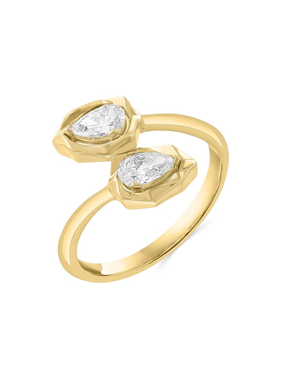 Women's 14K Yellow Gold & 0.58 TCW Lab-Grown Diamond Bypass Ring - Yellow Gold - Size 7
