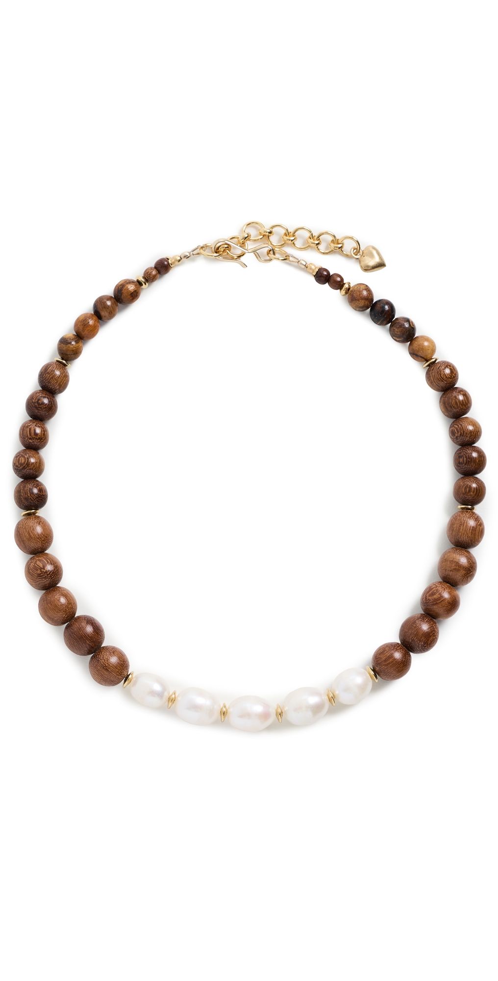 Brinker + Eliza Shoreline Necklace Wood/Pearl One Size