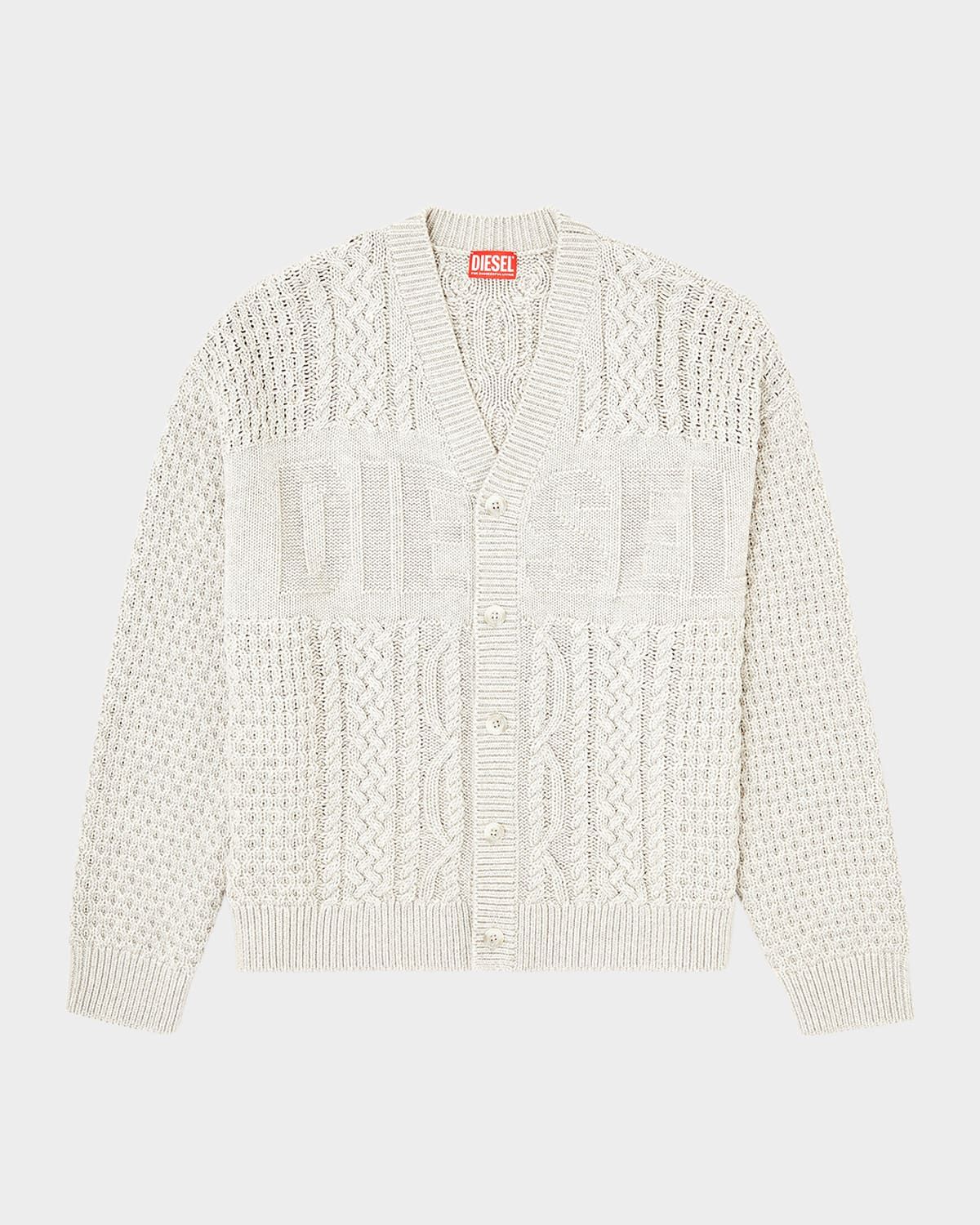 Men & apos;s SW-K-Antoine Wool and Cotton Cable Knit Cardigan