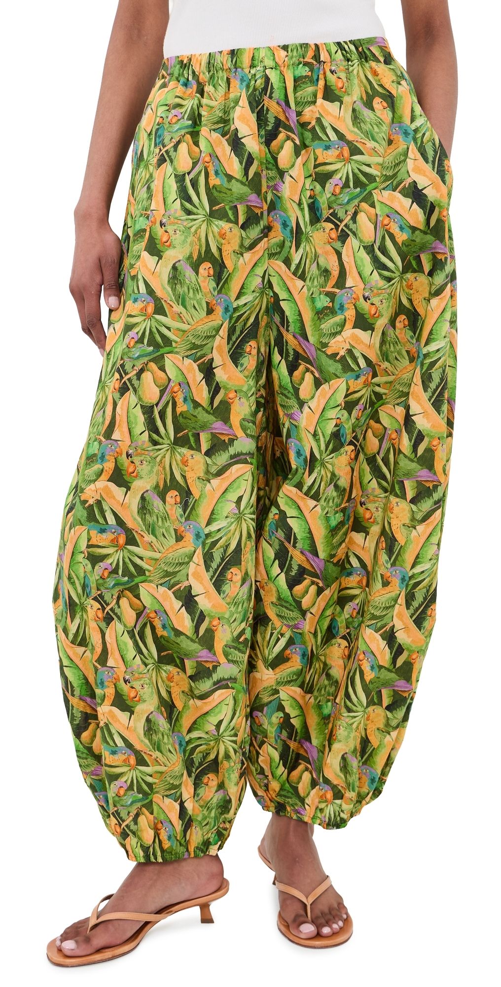 FARM Rio Balloon Pants Parrots Forest Green L