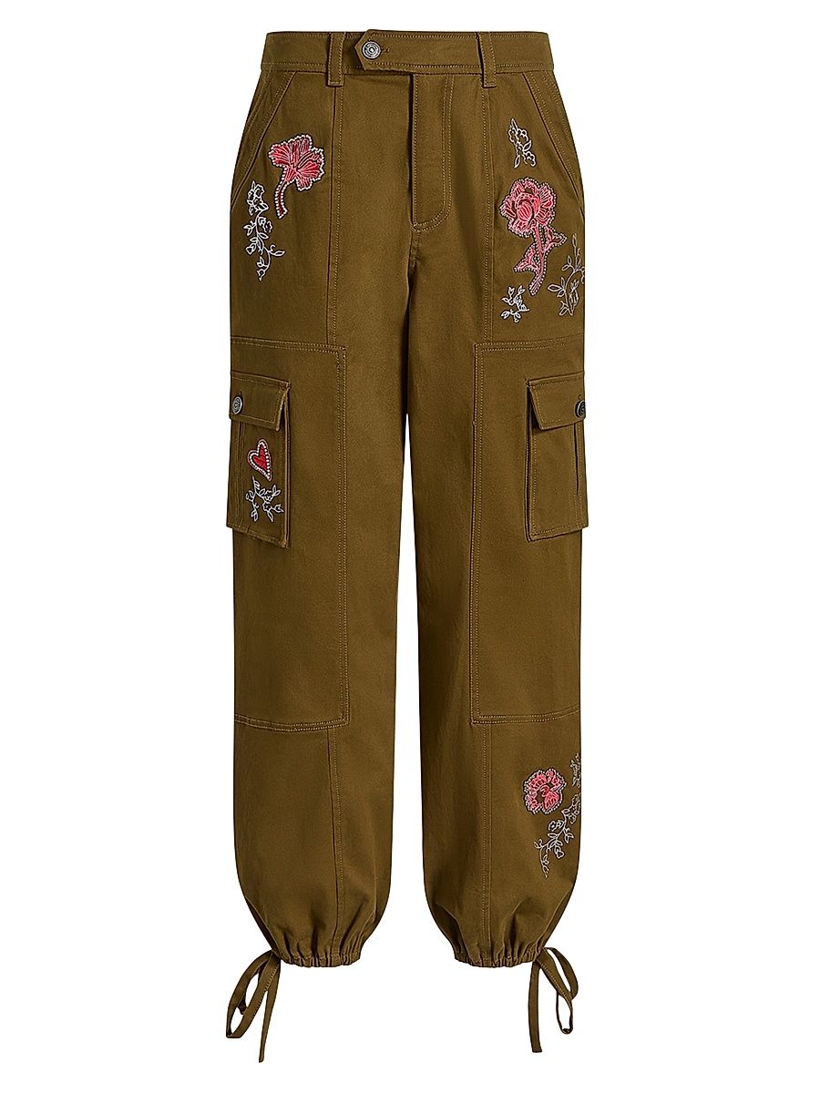 Women's Zola Desert Rose Cargo Jogger Pants - Olive - Size 10