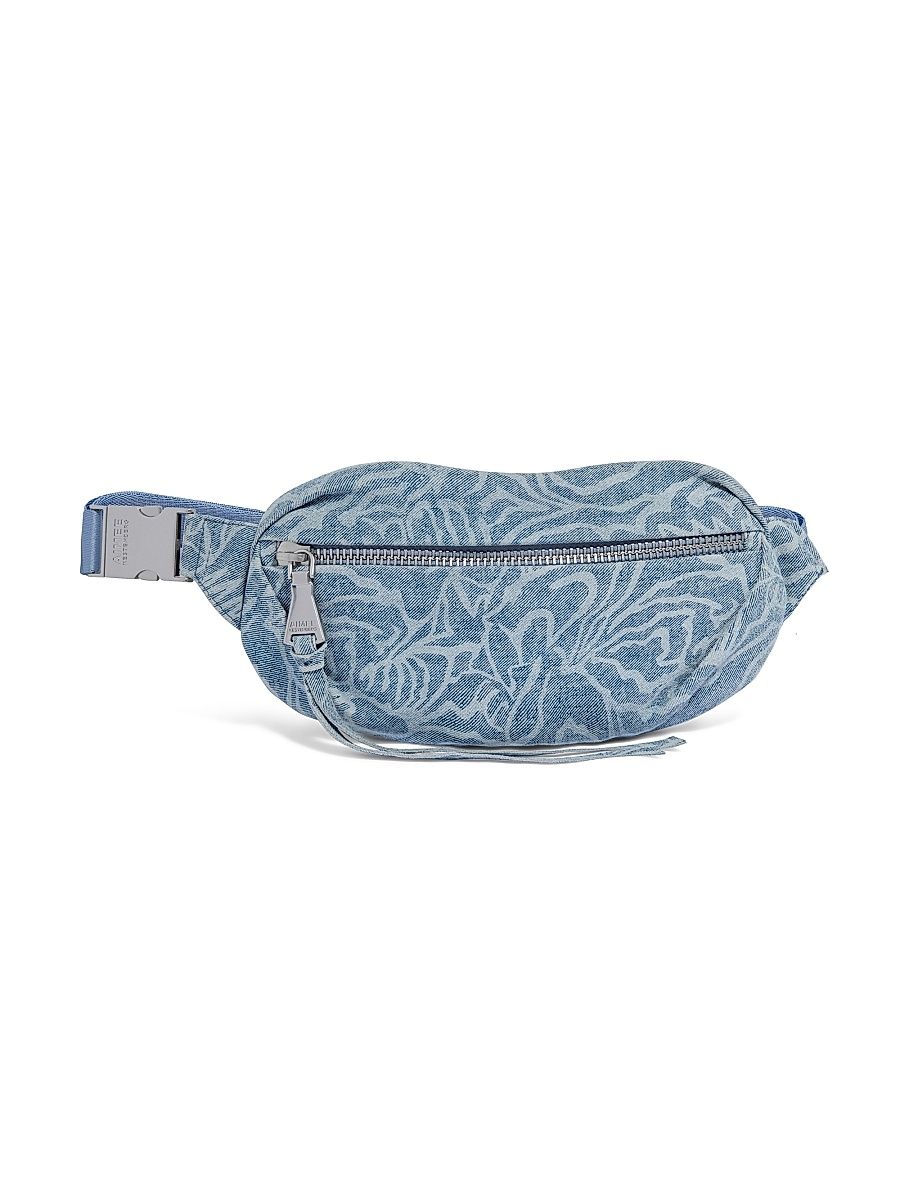 Women's Milan Leather Bum Bag - Denim Garden