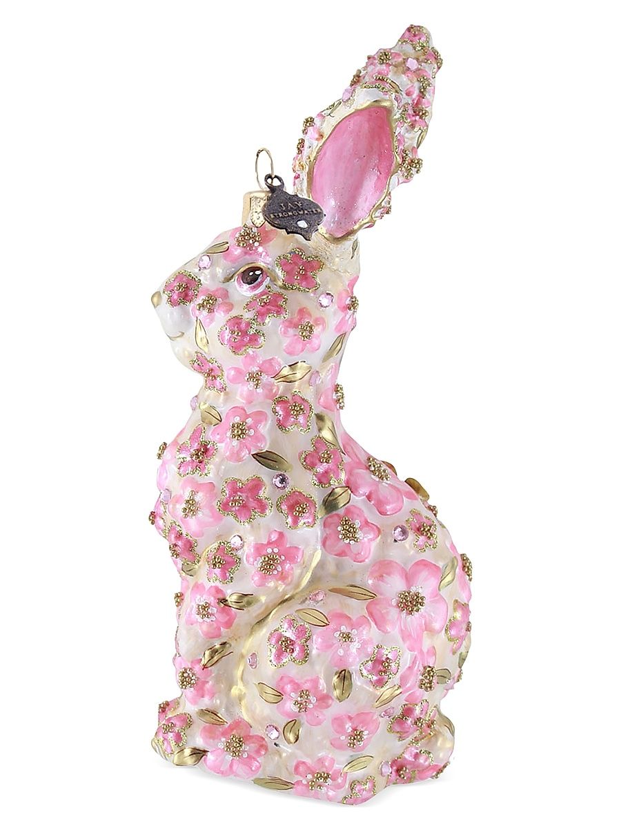 Pink Floral Hopper Christmas Ornament