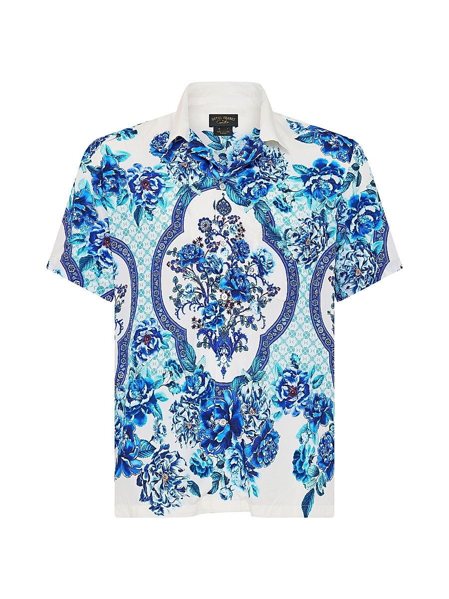 Men's A Ceramic Garden Floral Camp Shirt - A Ceramic Garden - Size Small