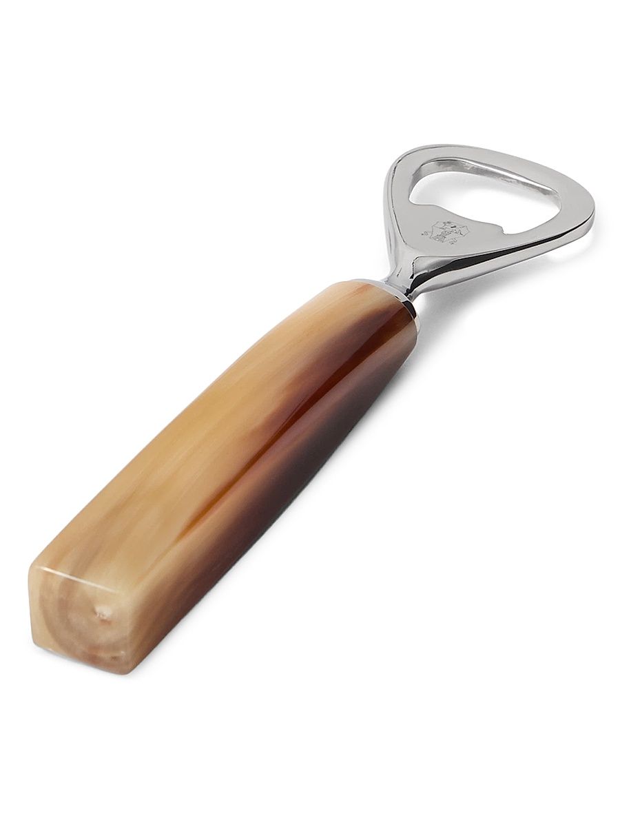 Buffalo Horn and Steel Bottle Opener - Natural Horn