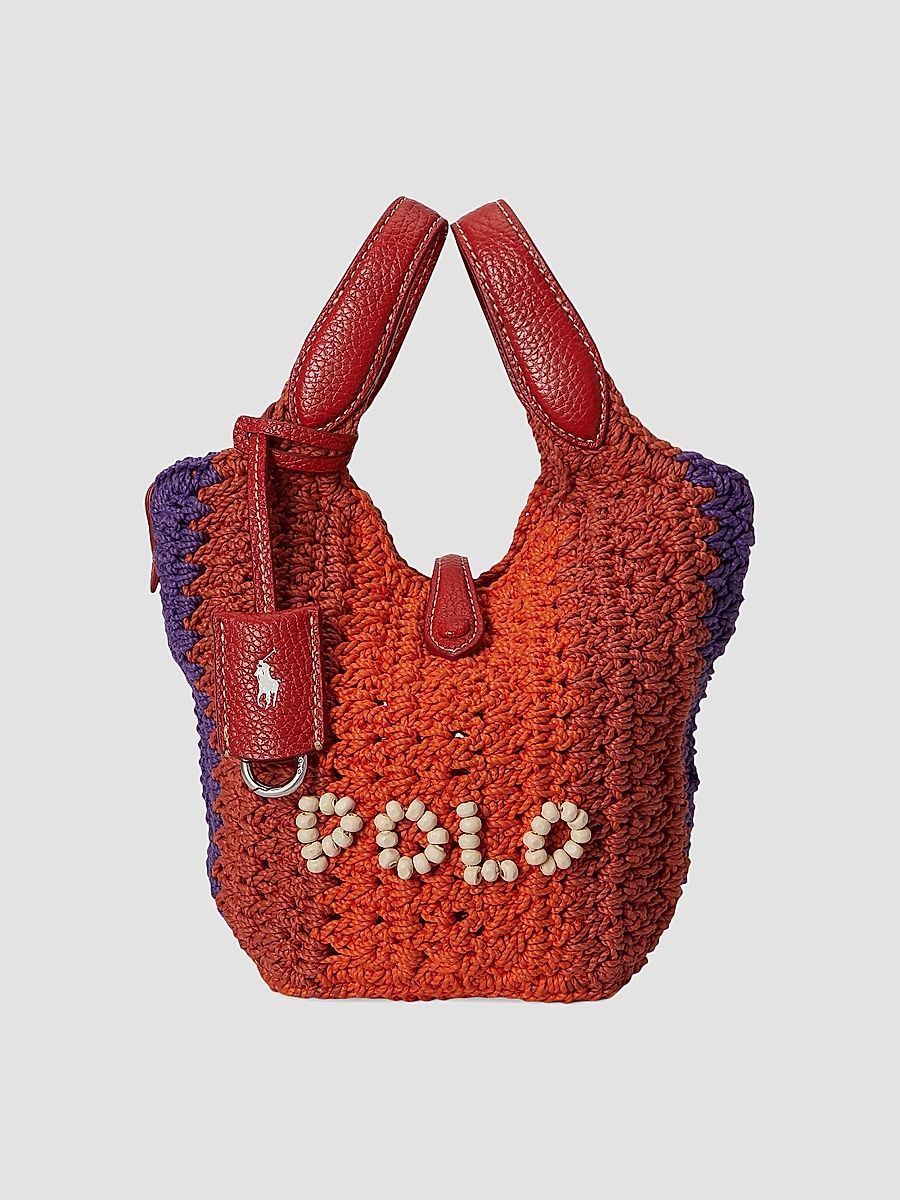 Polo Ralph Lauren Women's Crocheted Logo Mini Tote Bag - Cherry Multi Polo