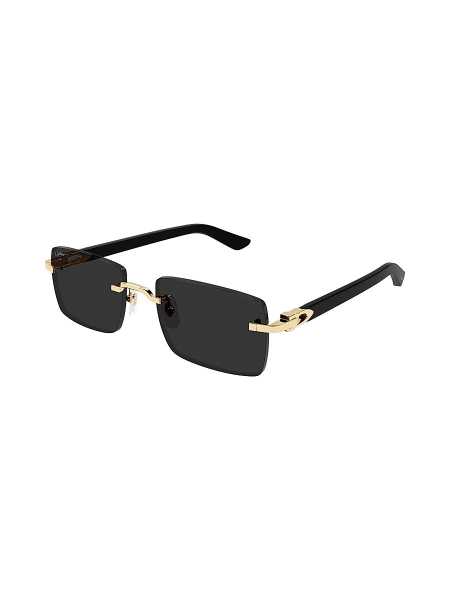 Men's C Decor 55MM Rectangular Sunglasses - Gold Black
