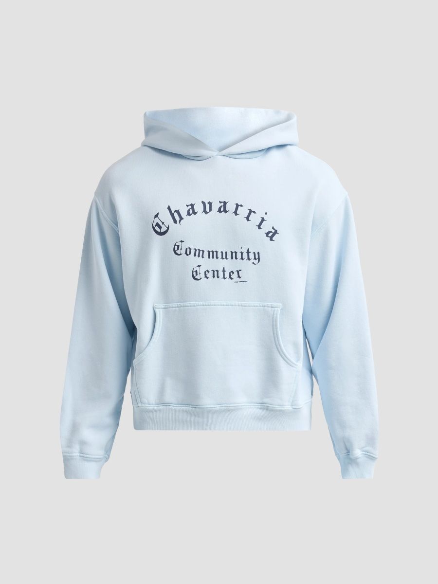Willy Chavarria Men's Chavarria Community Center Cotton Hoodie - Uniform Blue - Size XXL