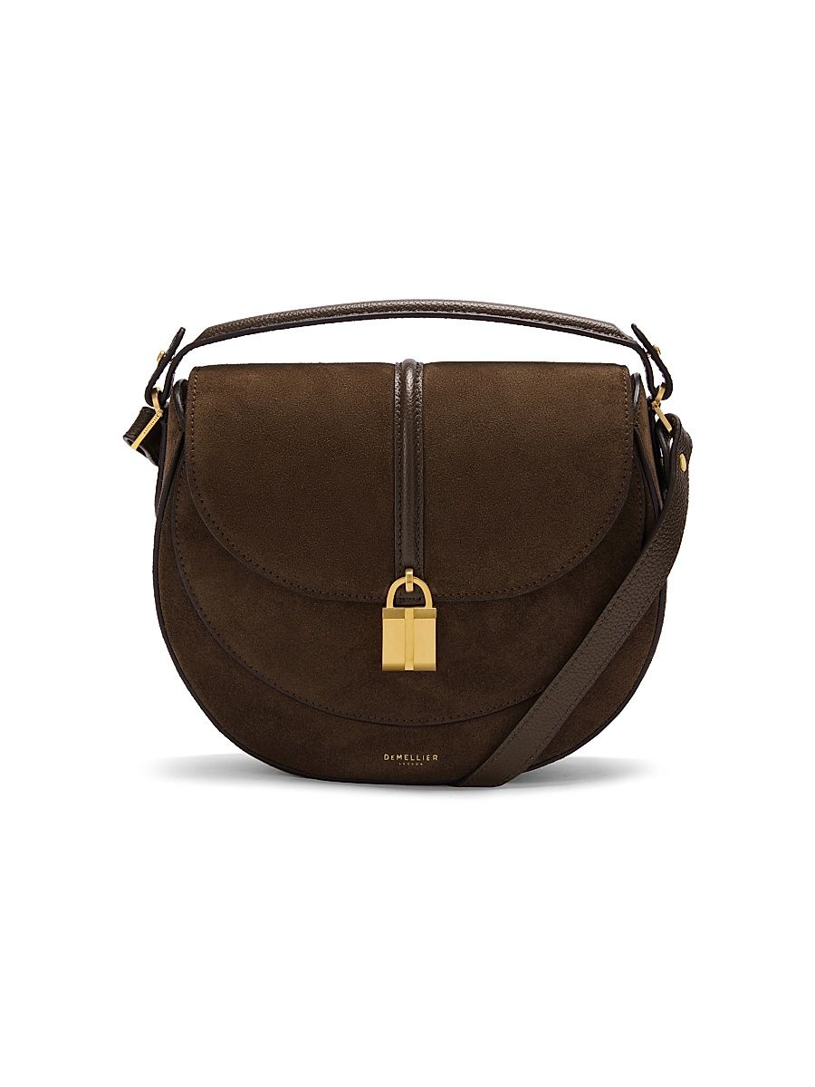 Women's Siena Leather Saddle Bag - Mocha Suede