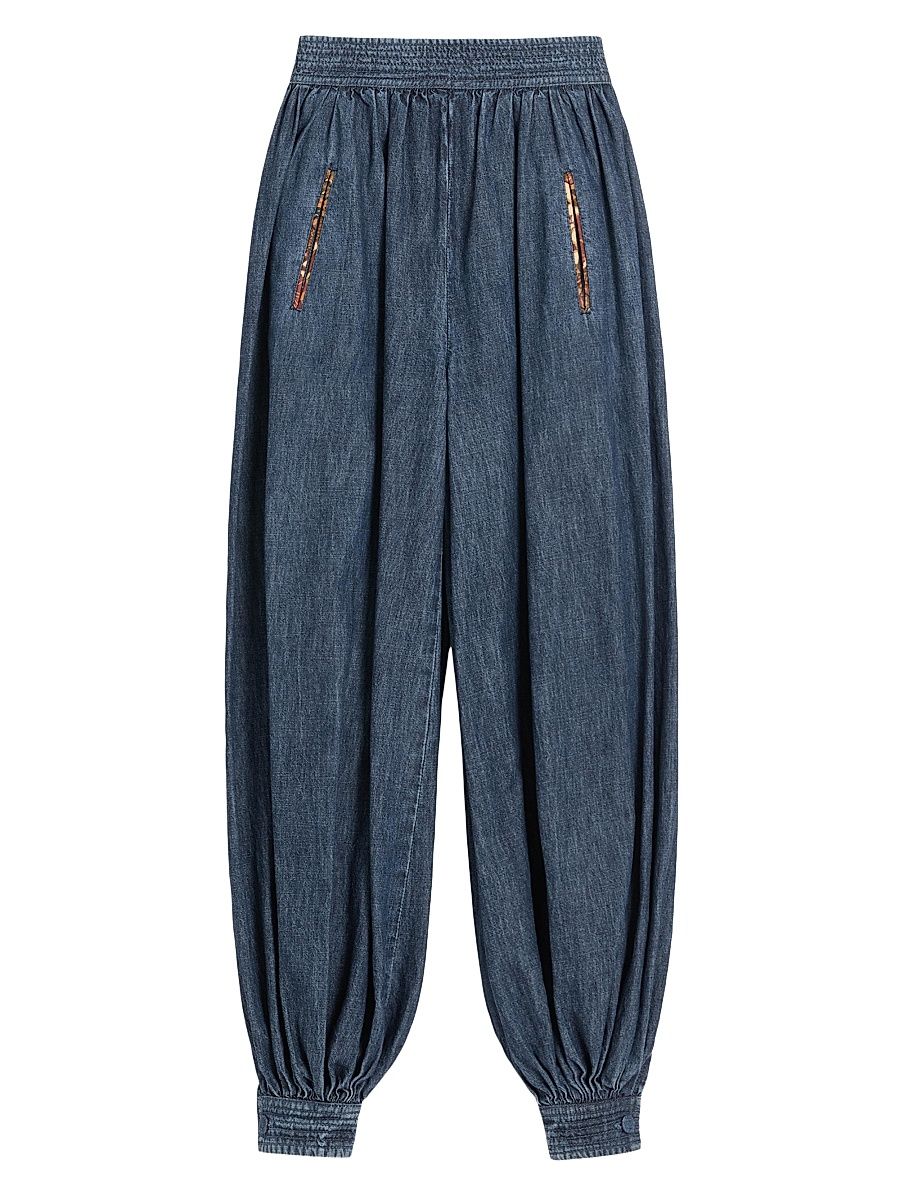 Women's Chambray Denim Pants - Denim - Size 0