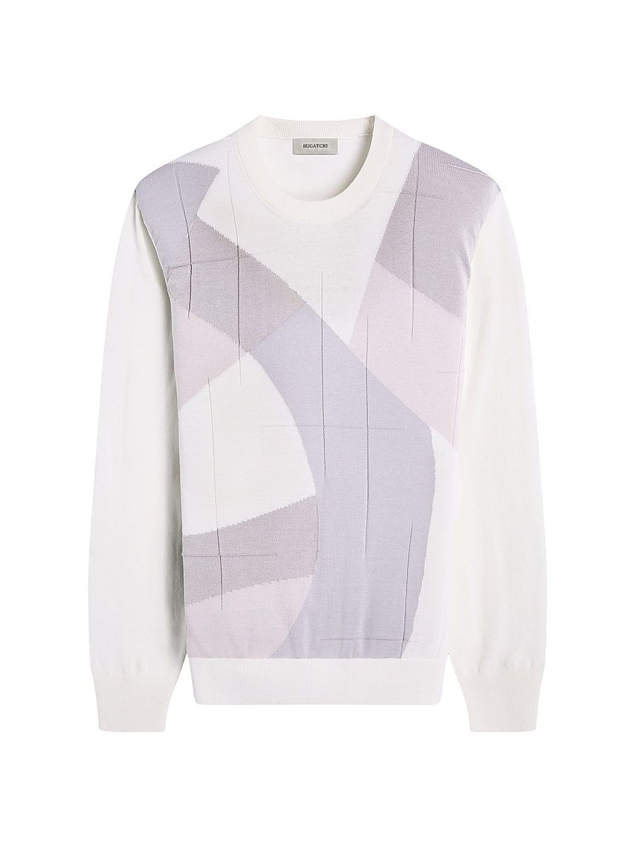 Men's Cotton-Blend Crewneck Sweater - Chalk - Size XXL