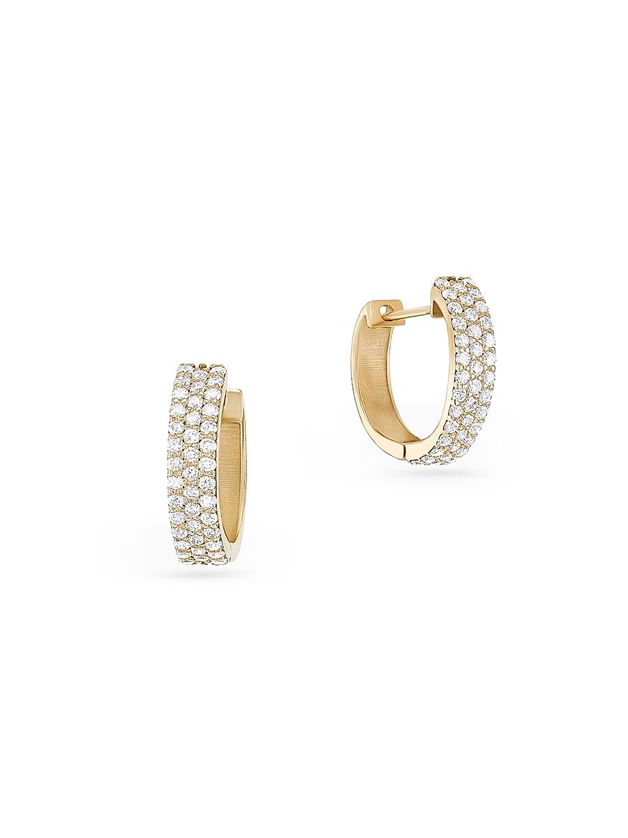 Women's Vanity 14K Yellow Gold & 0.31 TCW Diamond Huggies - Yellow Gold