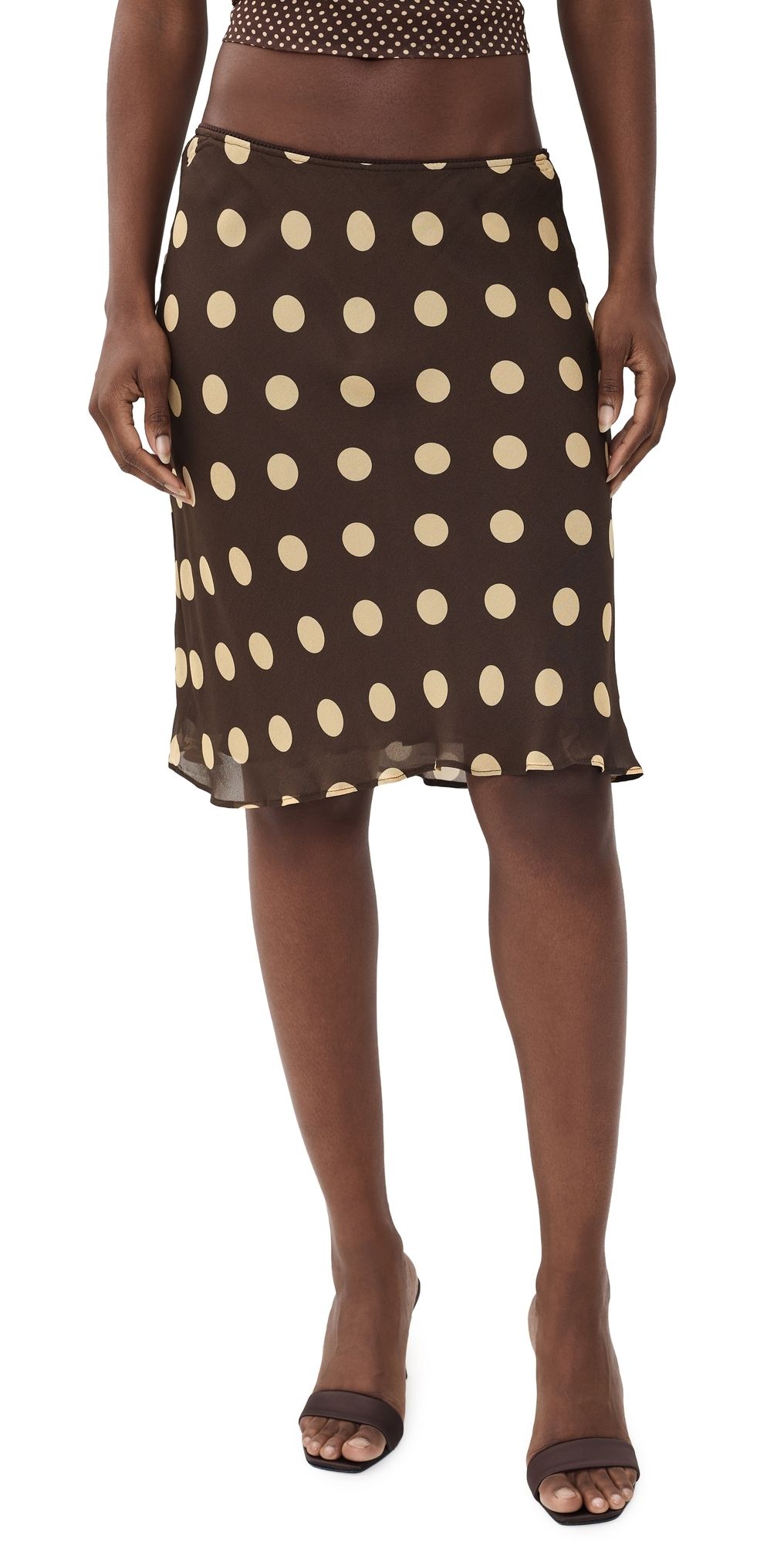 With Jéan Penny Skirt Yellow Dot XXS