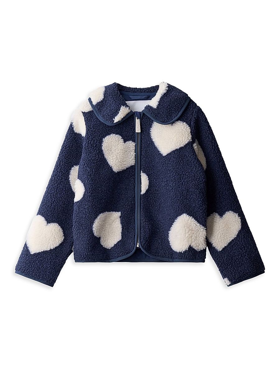 Little Girl's & Girl's Unna Heart Fleece Jacket - Big Hearts - Size 4