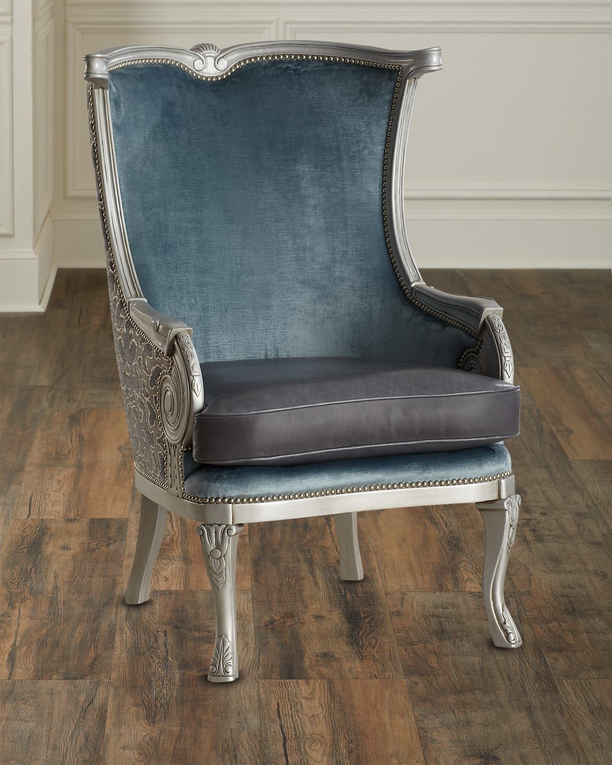 Yasmine Leather Wing Chair