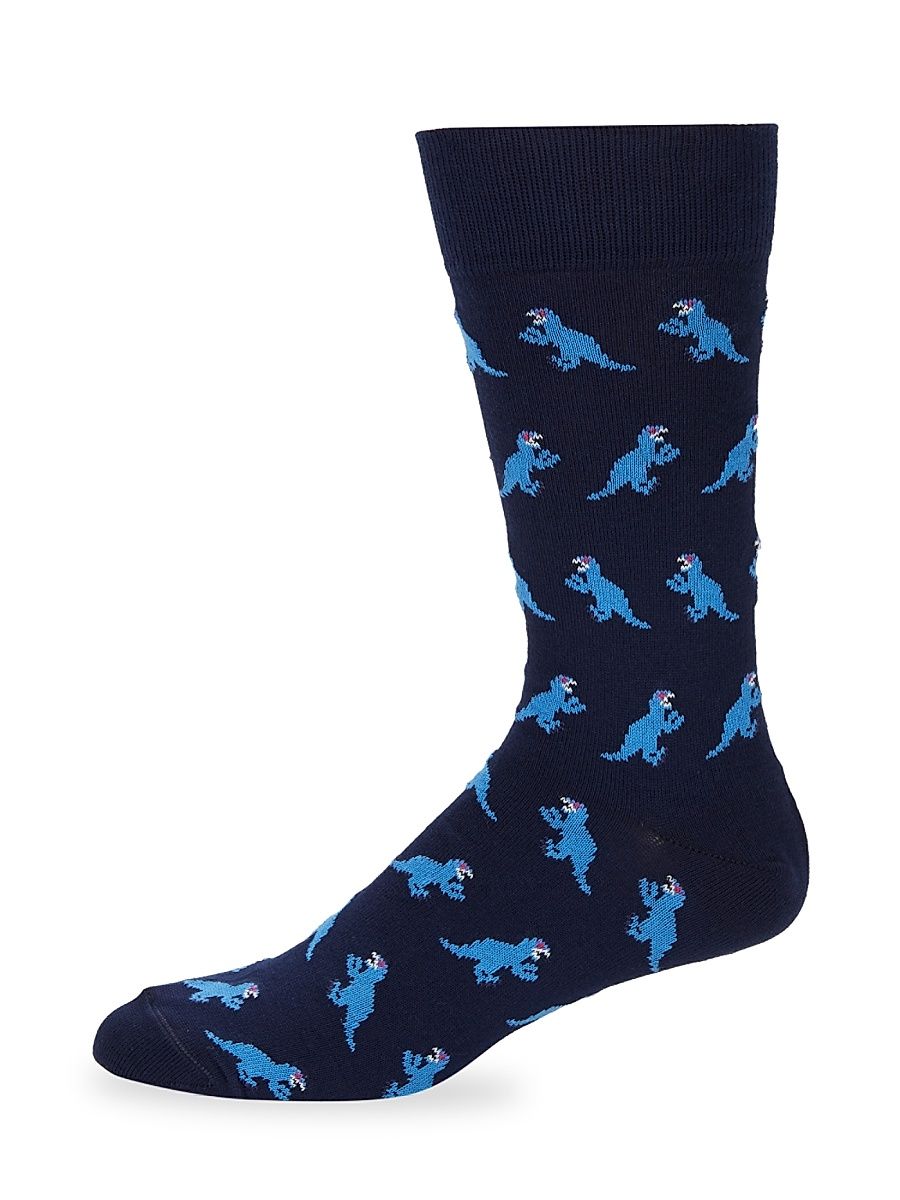 Men's Dinosaur Socks - Blue