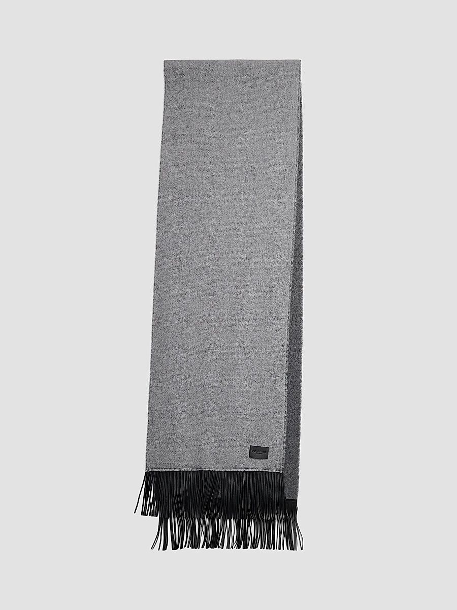 rag & bone Women's Brooke Faux-Leather Fringed Wool Scarf - Grey