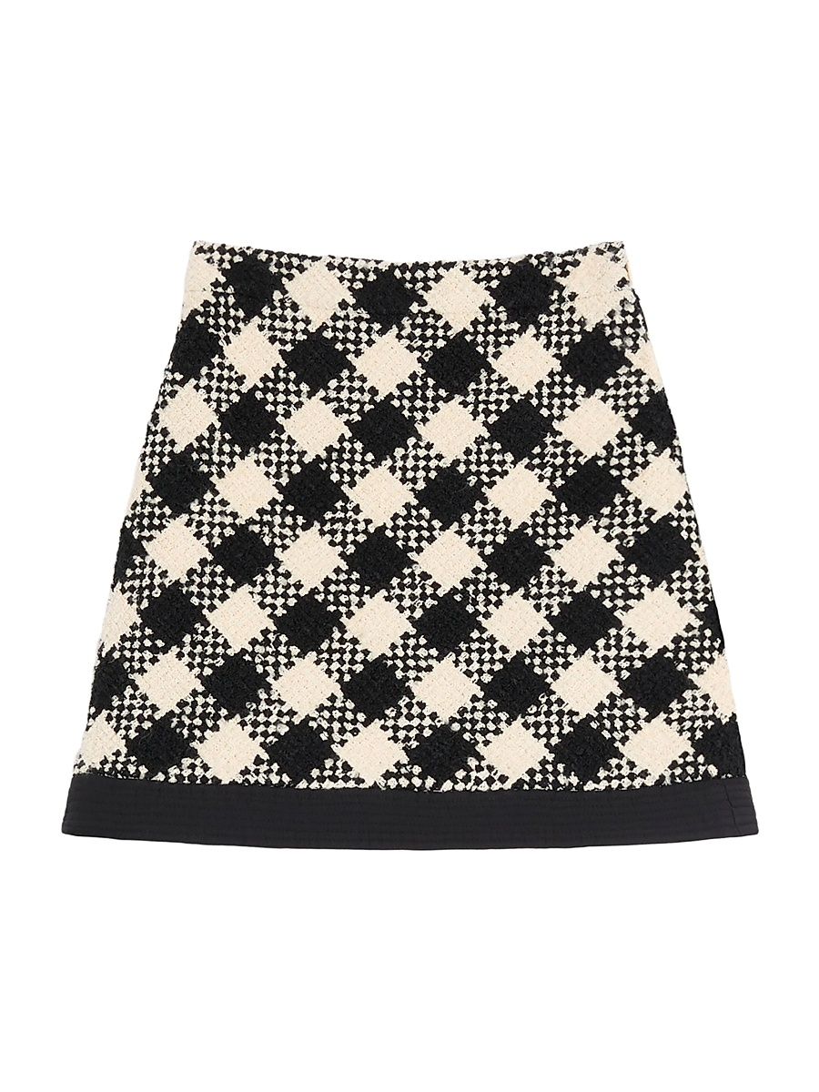 Women's Damier Tweed Skirt - Birch Black - Size 8