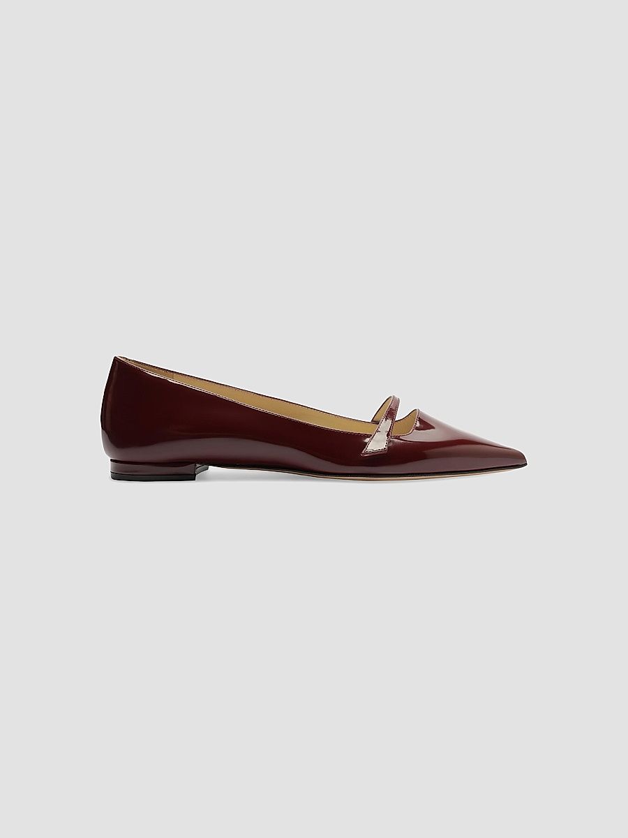 Women's Tita Leather Ballet Flats - Dark Plume - Size 6.5