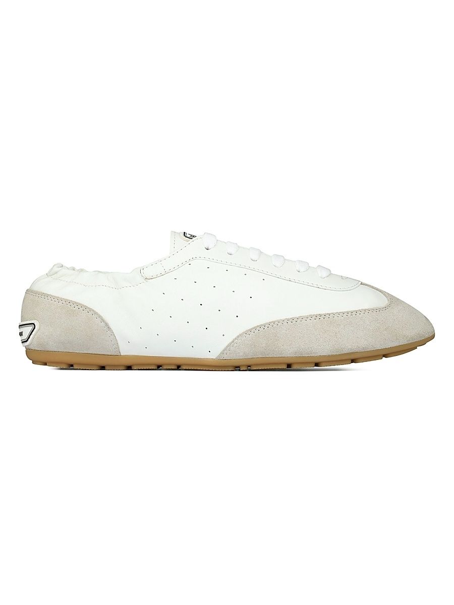 Women's Lewis Sneakers in Leather and Suede - Optic White - Size 7