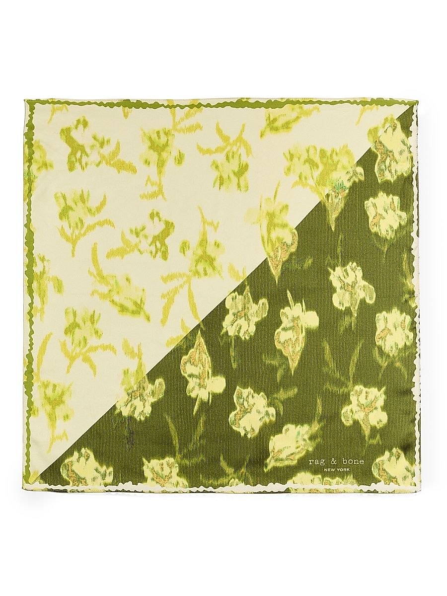 Women's Kit Abstract Silk Bandana - Lime