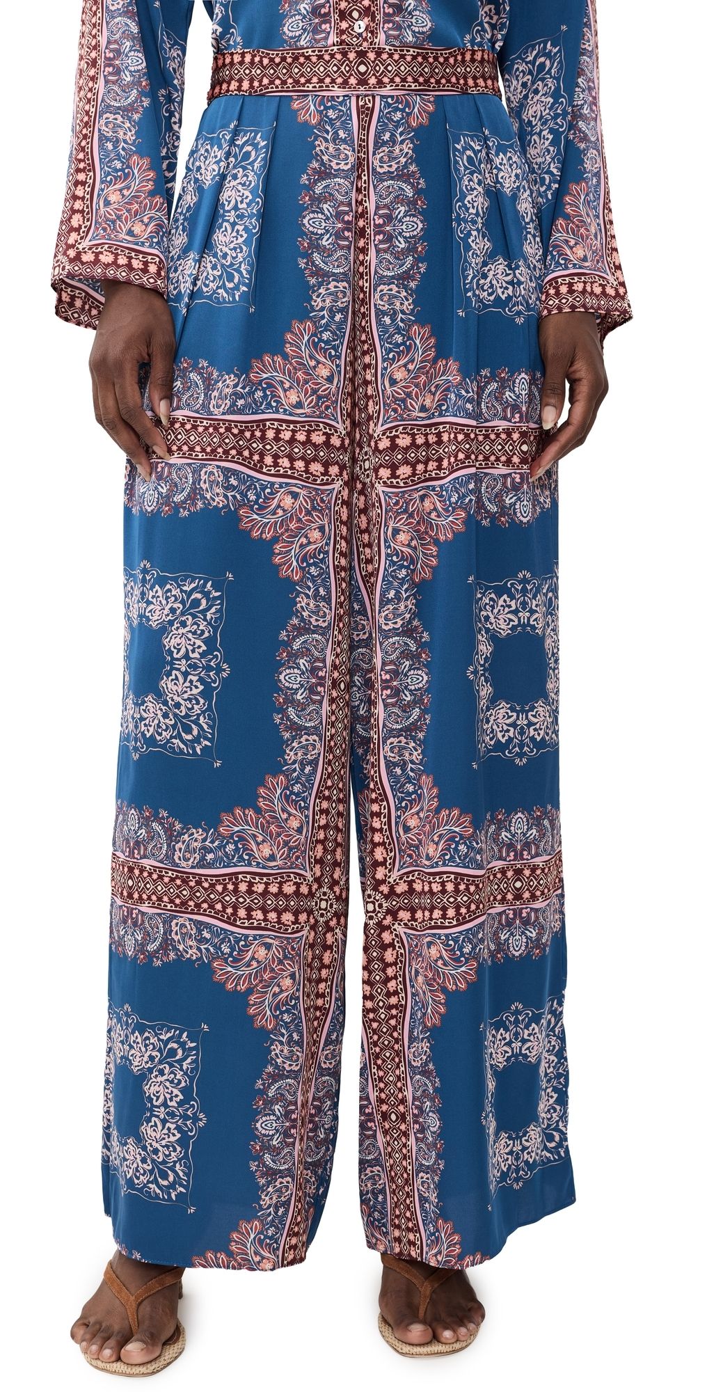 MISA Selena Bandana Pants Sapphire Tapis Satin S