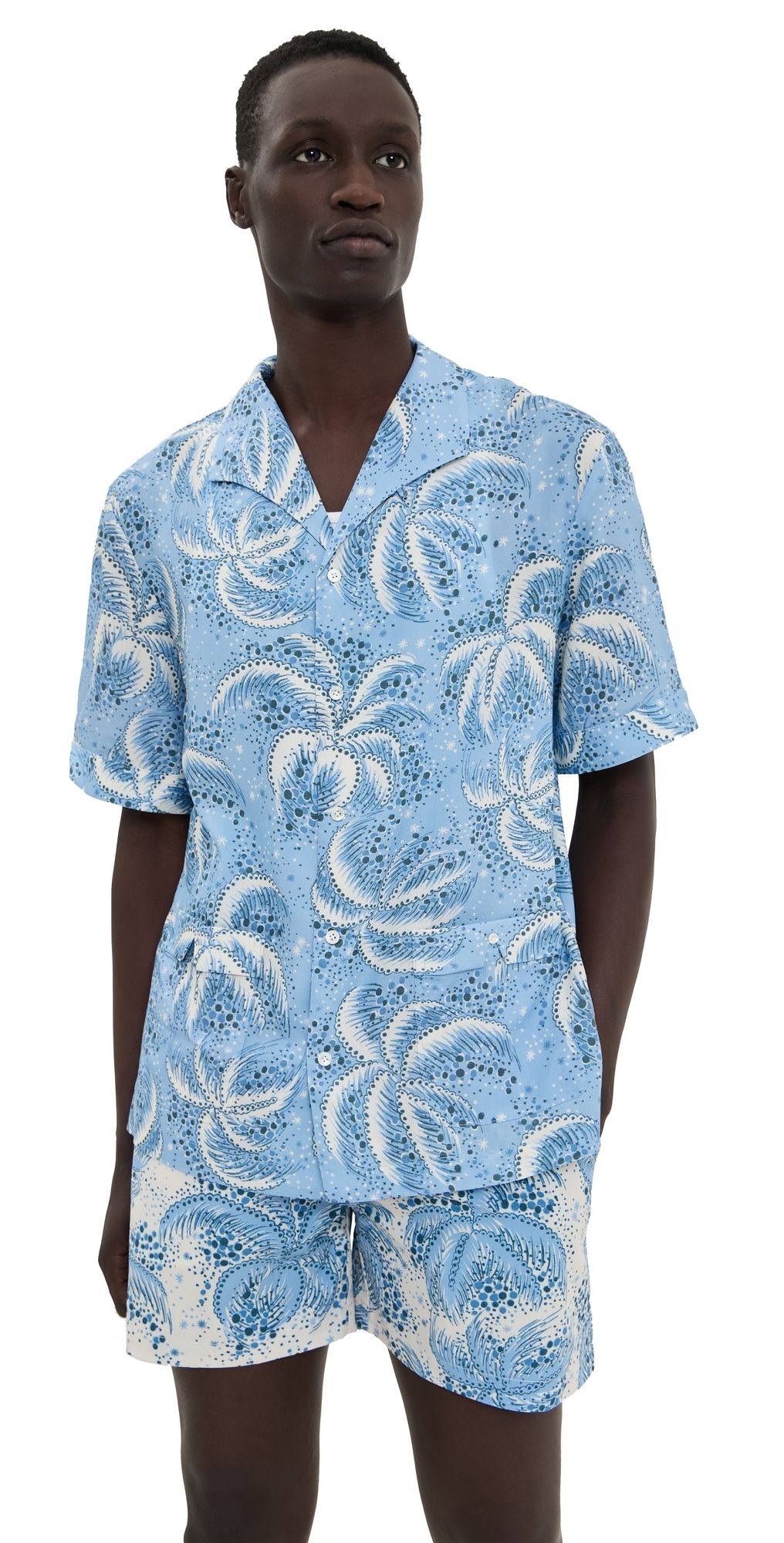 Tombolo Palm Fronds Shirt Blue XXL