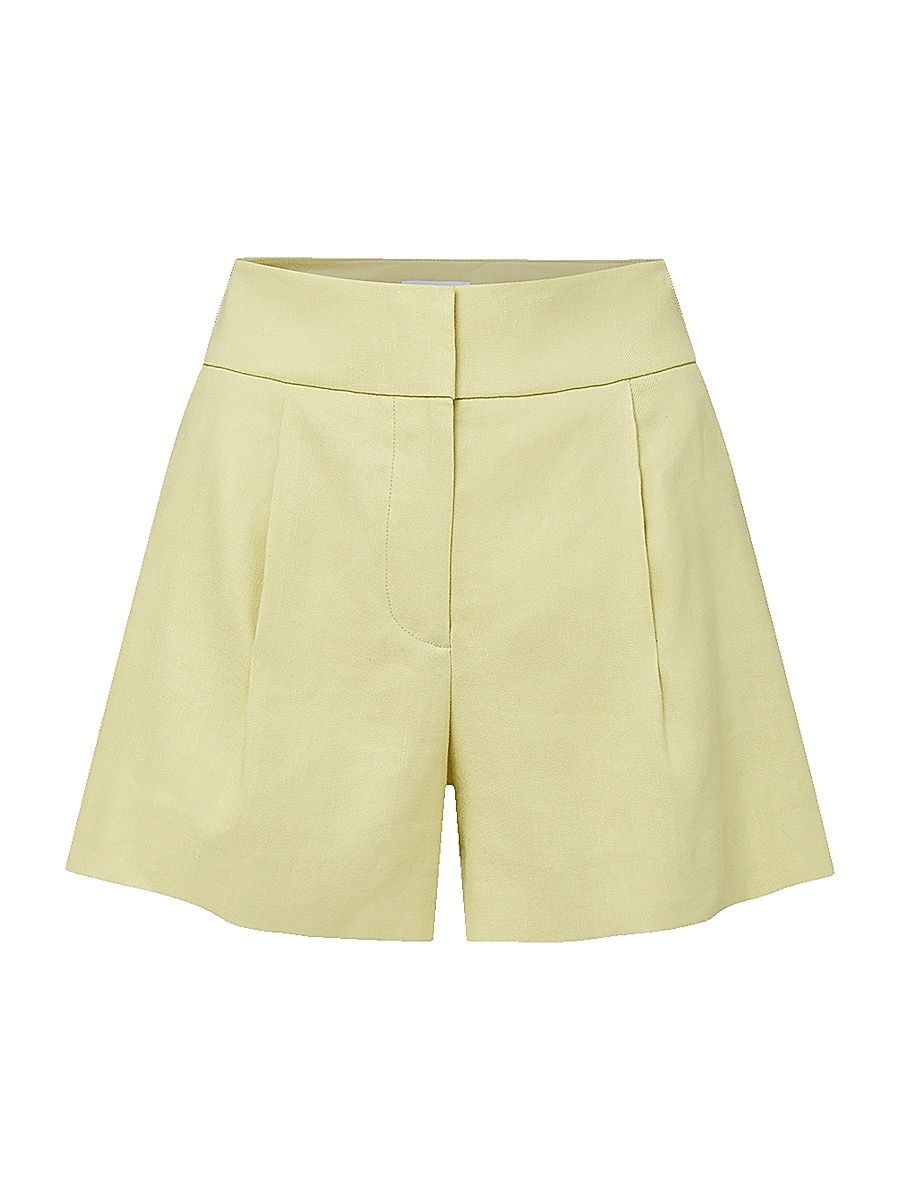 Women's Haina Linen-Blend Shorts - Pistachio - Size 16