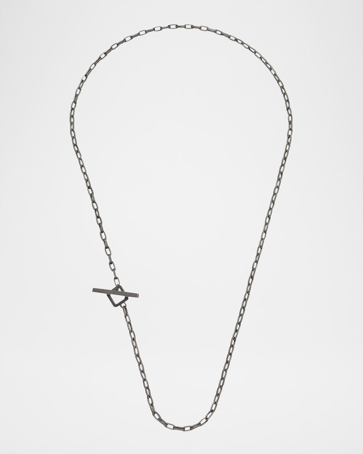 Men & apos;s Ulysses Hand Etched Link Lariat Necklace in Silver, 52mm