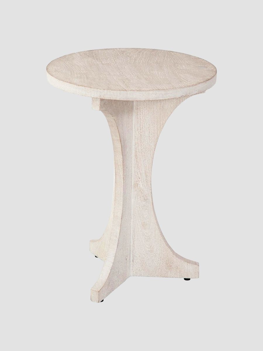 Halsen Hardwood Accent Table - Cream