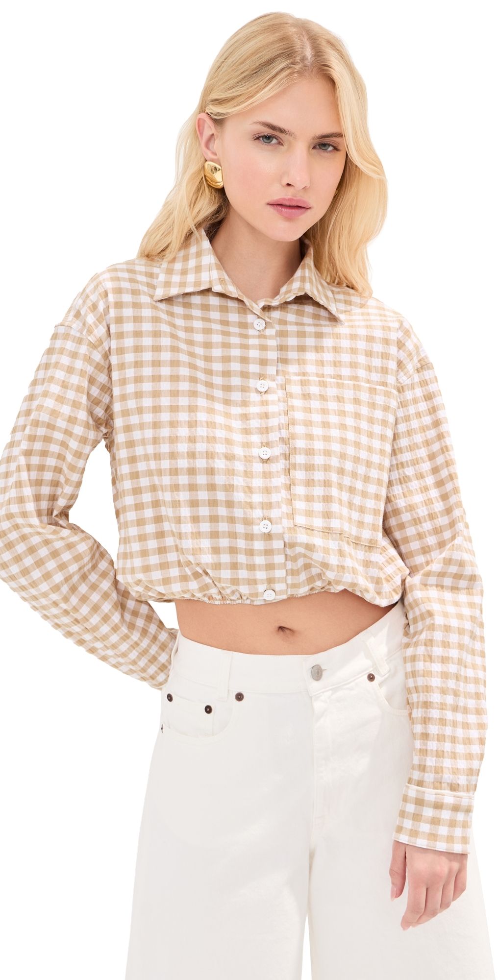 LE BOP Wylie Button Down Red Check L