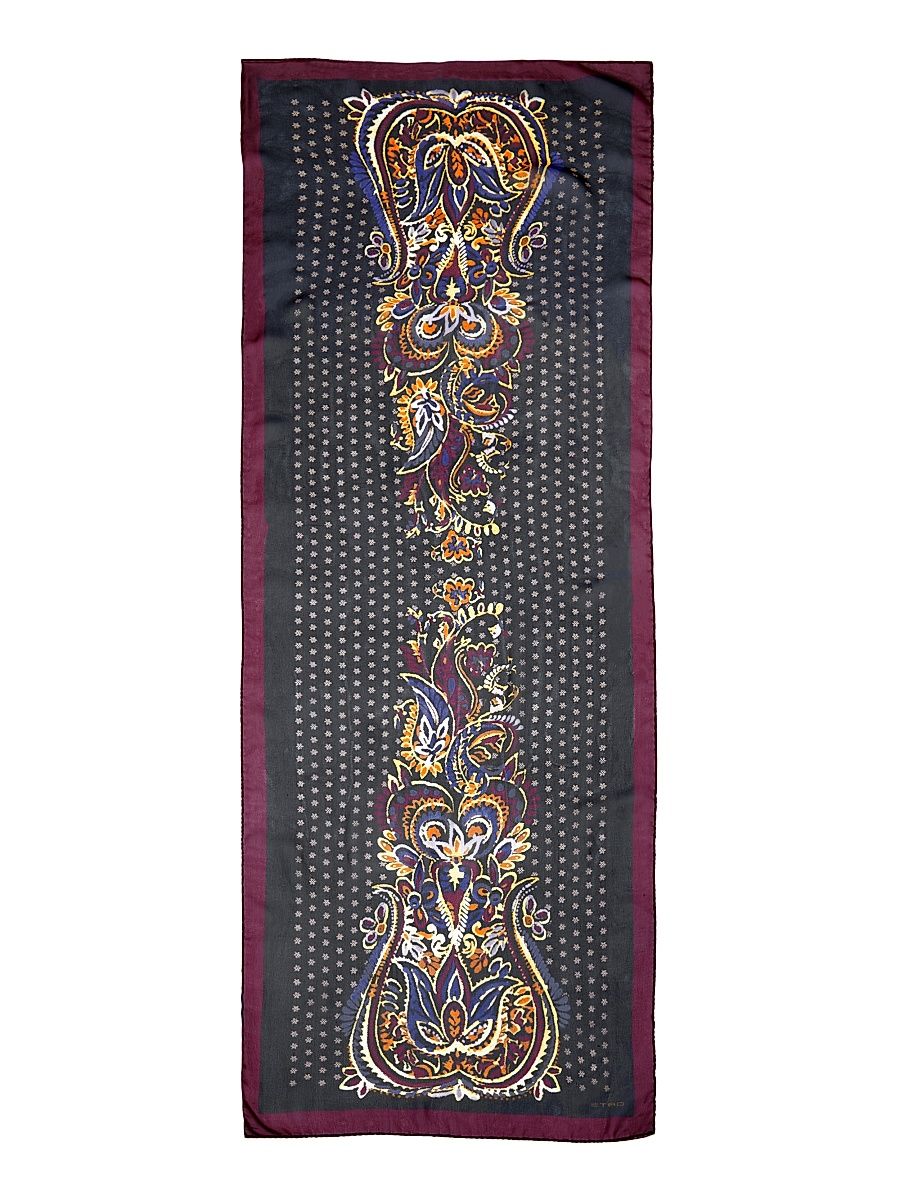 Women's Tosca Printed Silk Scarf - Printed Black