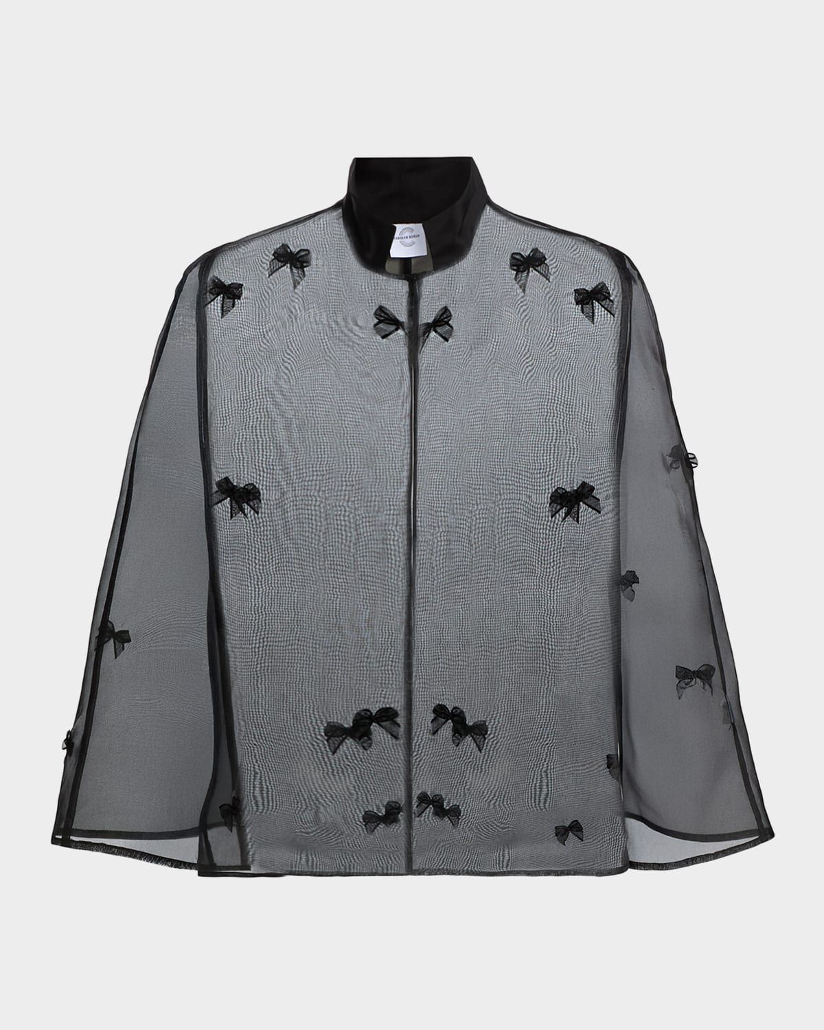 Bow Silk Organza Cape