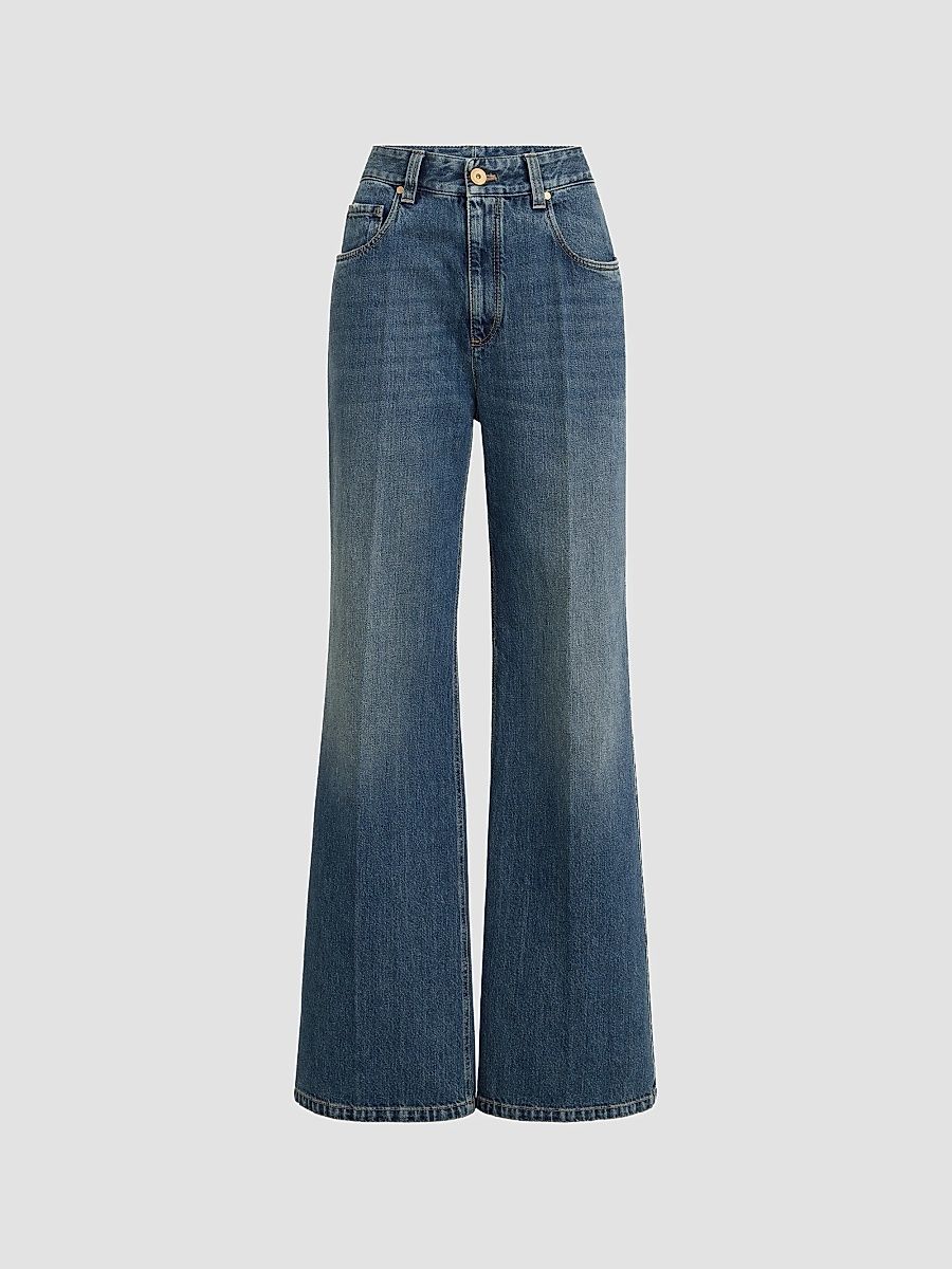 Brunello Cucinelli Women's Authentic Denim Contemporary Loose Trousers - Denim - Size 16