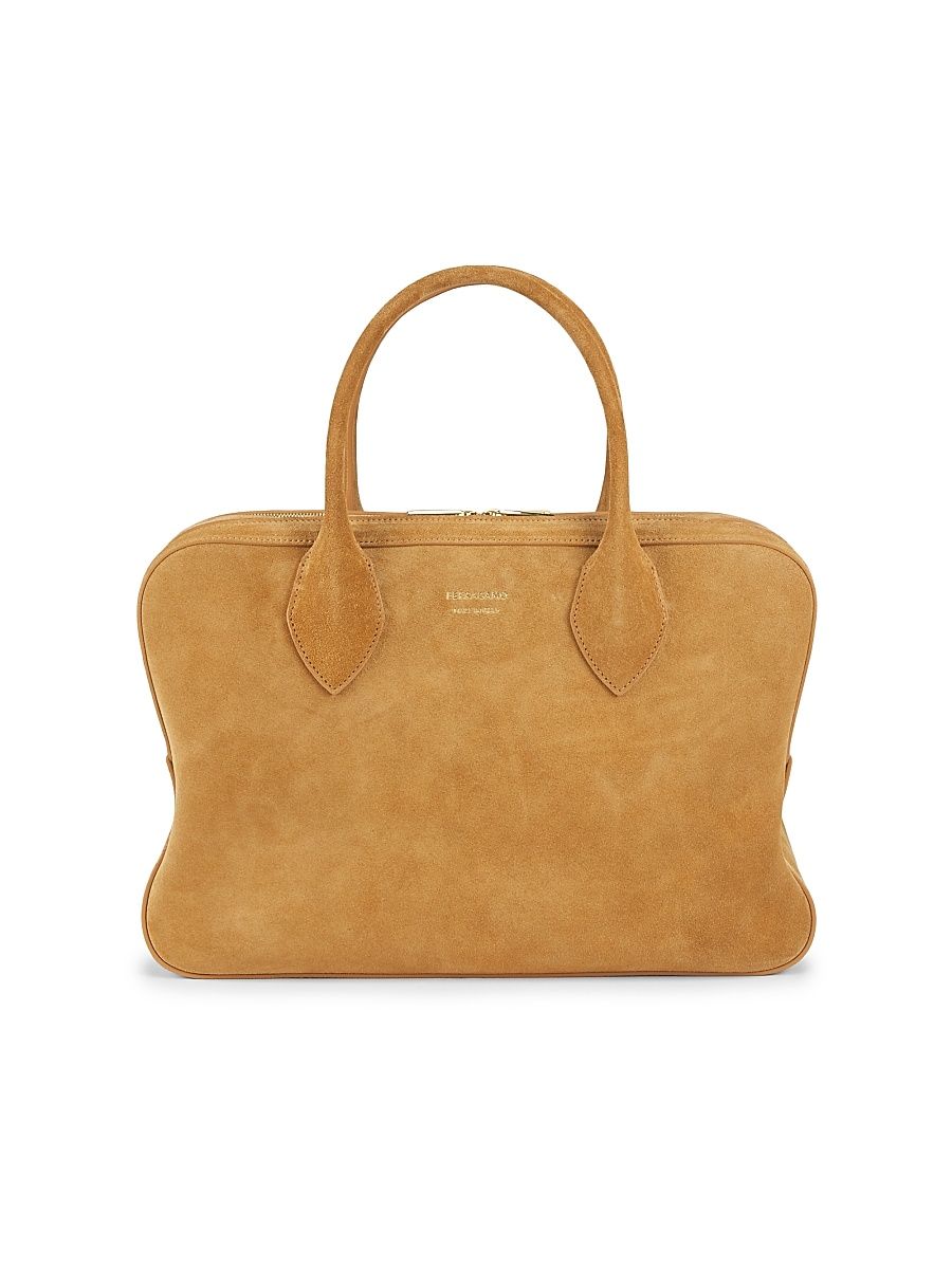 Women's Stella Suede Three-Zip Top Handle Bag - Naturale
