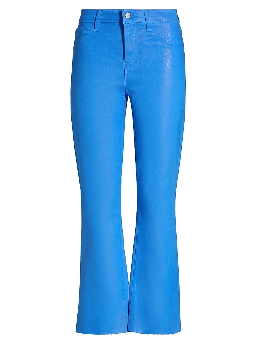 Women's Tati Cropped Micro Coated Boot-Cut Jeans - Regatta Blue - Size 31