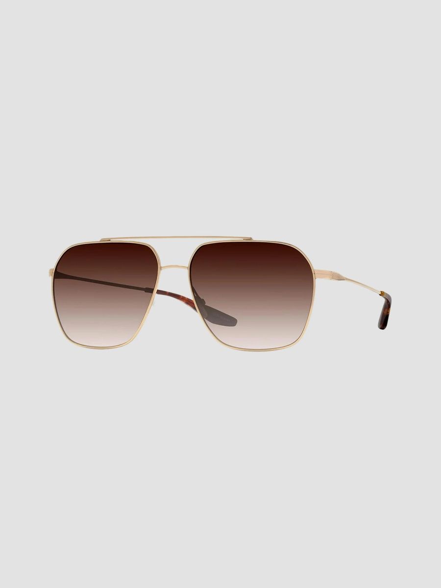 Barton Perreira Men's Rizzo 60MM Aviator Sunglasses - Gold Smokey Topaz