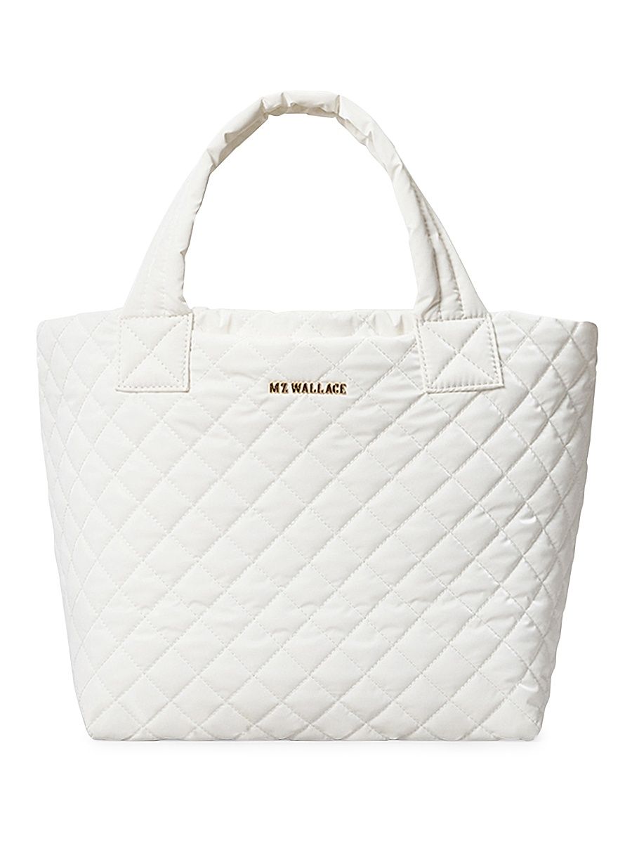 Women's Small Metro Deluxe Quilted Tote Bag - White