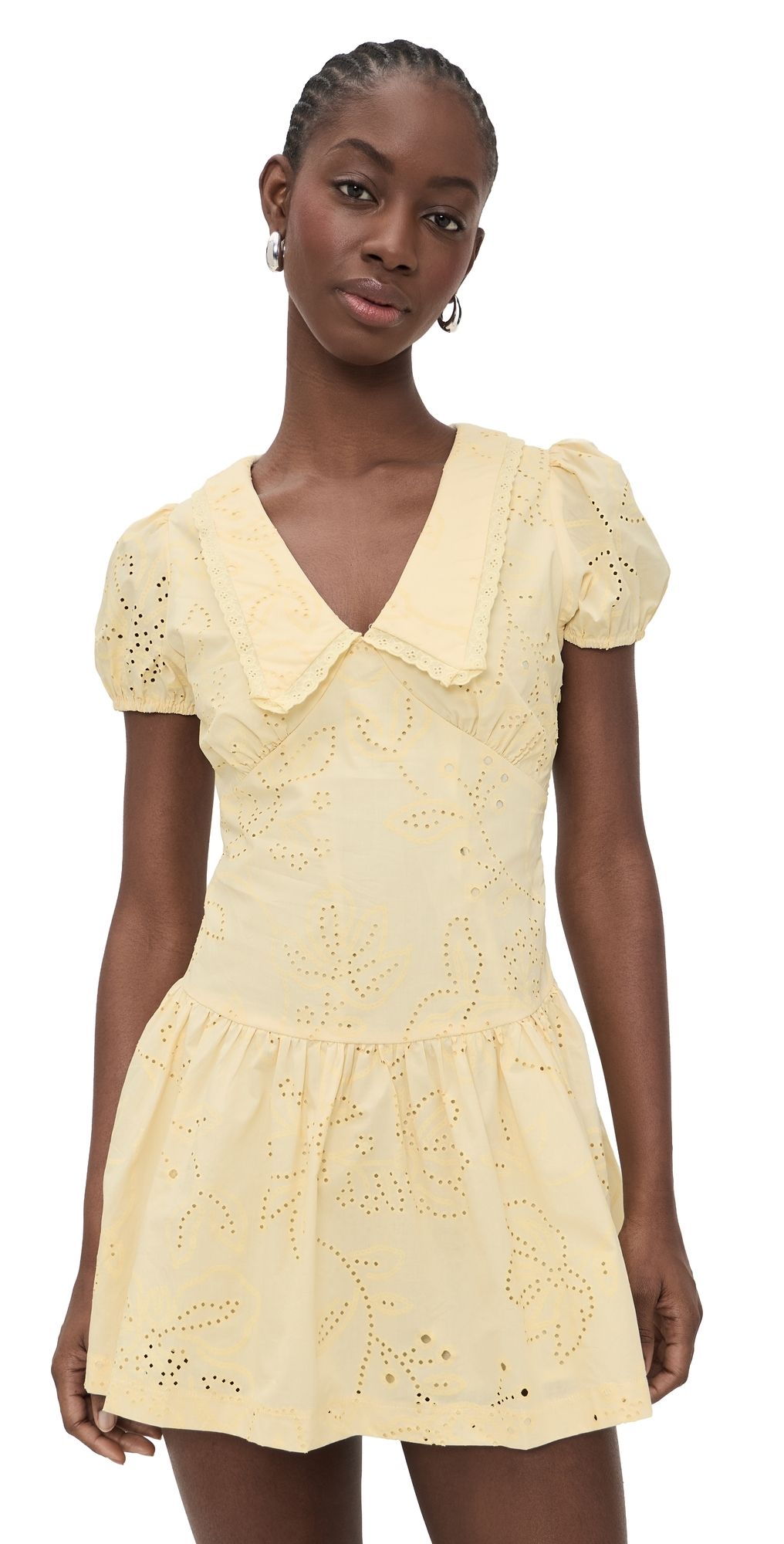 Bailey Rose Short Sleeve Mini Dress Yellow M