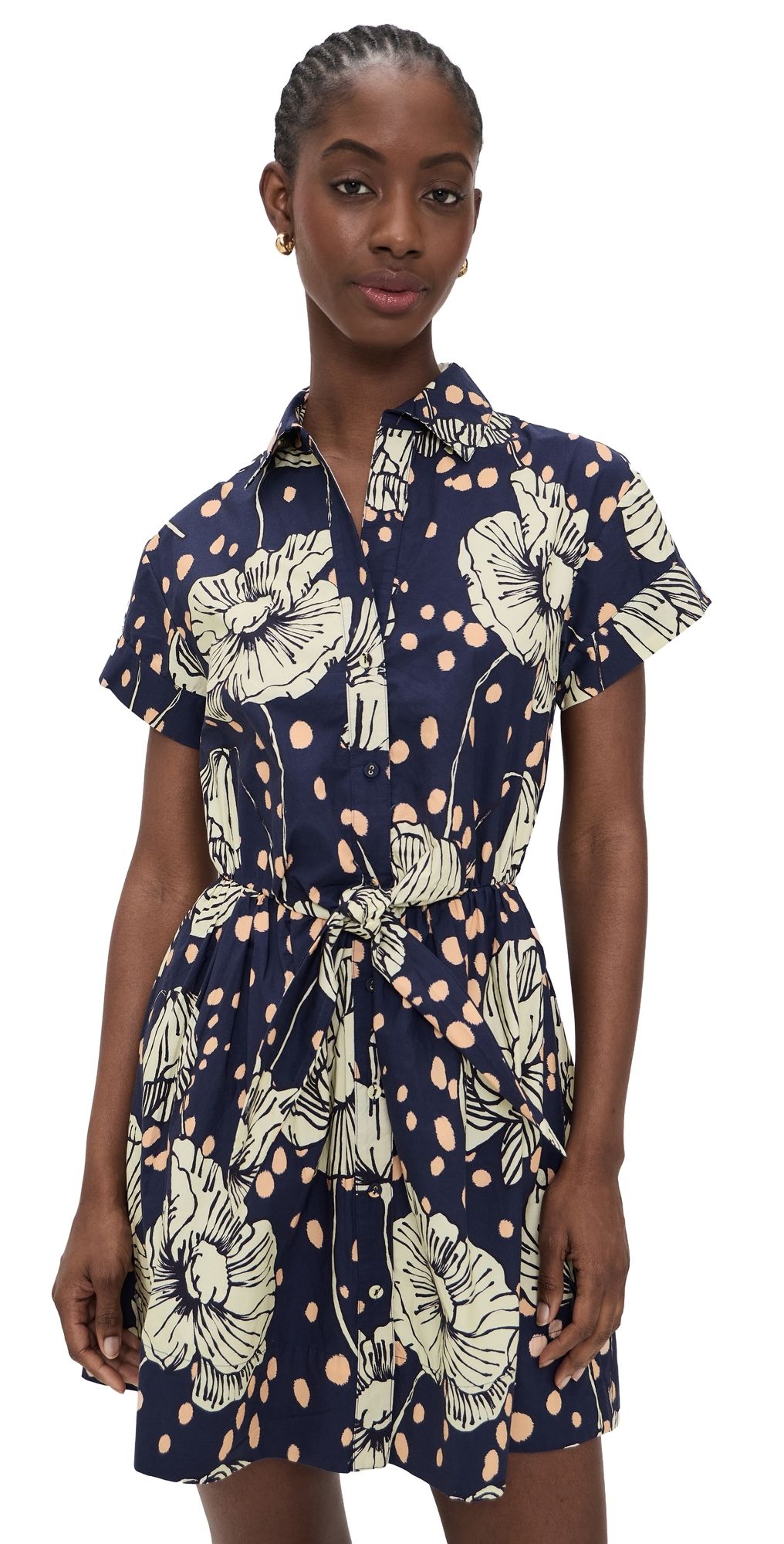 Cara Cara Asbury Mini Dress Dotted Flora Navy XS