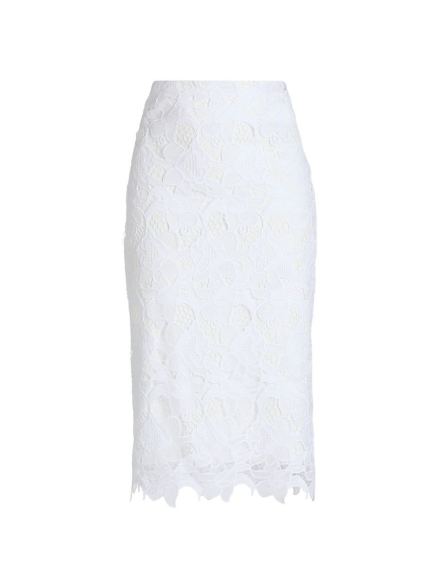 Women's Ufide Lace Midi-Skirt - White - Size 16