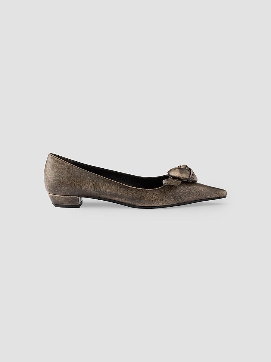 Women's Leather Ballerinas - Beige Brown - Size 11