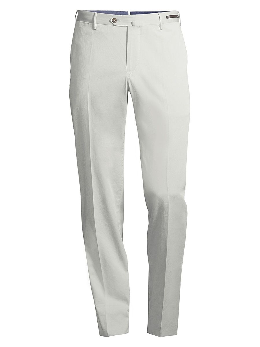 Men's Slim-Fit Silk-Blend SilkOchino Trousers - Stone - Size 42
