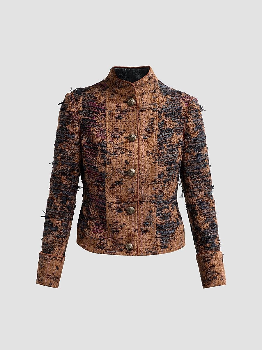 Kobi Halperin Women's Parker Tweed Jacket - Brown Multi - Size XL