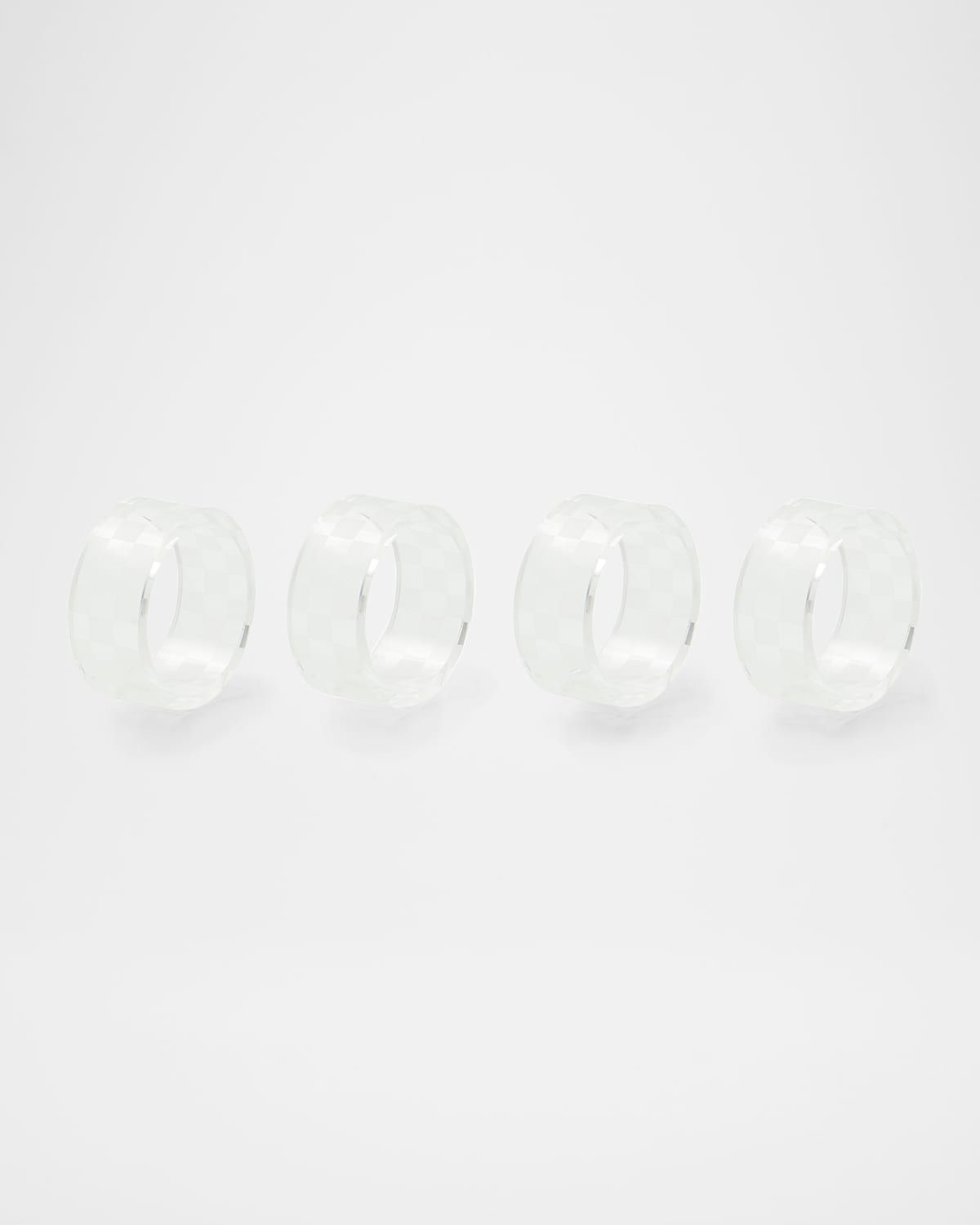 Clear Check Napkin Ring Set of 4