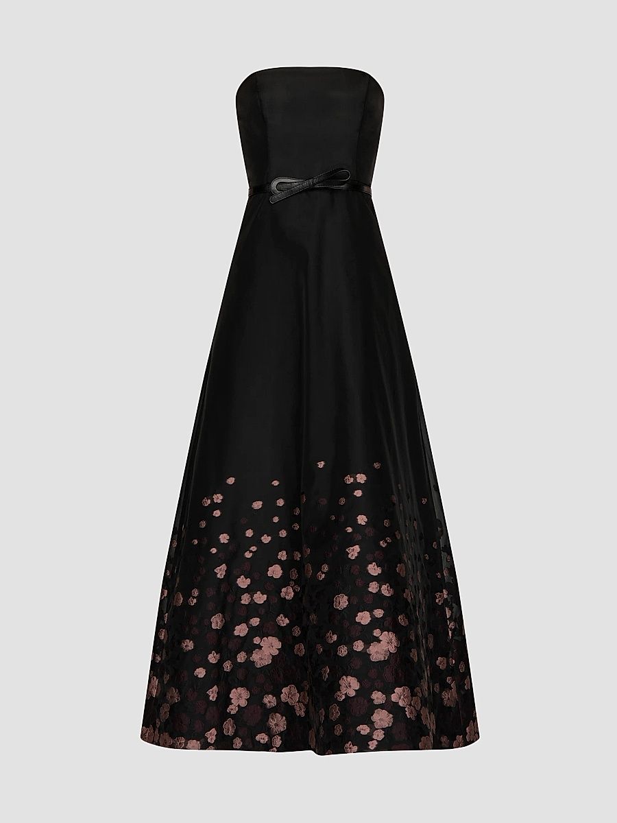 Women's Elenora Floral Organza Ball Gown - Black - Size 4